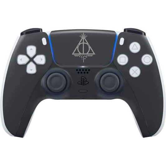 Skinit Decal Gaming Skin Compatible with PS5 Controller - Officially Licensed Wizarding Worlds Harry Potter Deathly Hallows Symbol Design