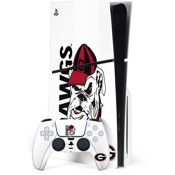 Skinit Decal Gaming Skin Compatible with PS5 Slim Disk Bundle - Officially Licensed University of Georgia Dawgs Design