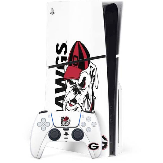 Skinit Decal Gaming Skin Compatible with PS5 Slim Disk Bundle - Officially Licensed University of Georgia Dawgs Design