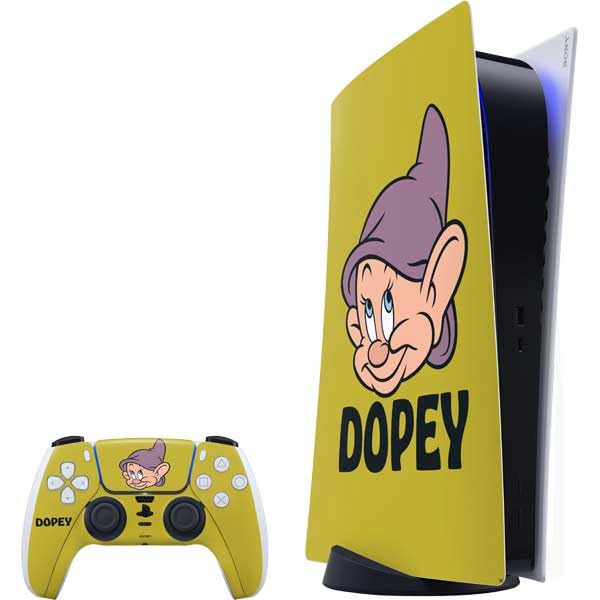 Skinit Decal Gaming Skin Compatible with PS5 Bundle - Officially Licensed Disney Snow White Dopey Dwarf Design