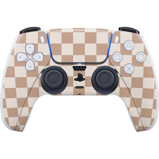 Skinit Decal Gaming Skin Compatible with PS5 Controller - Neutral Checkered Design