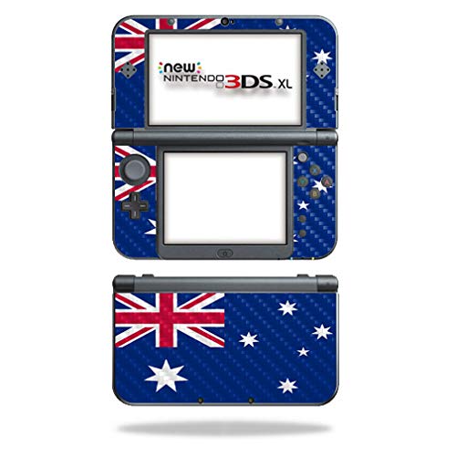 MightySkins Carbon Fiber Skin for Nintendo New 3DS XL (2015) - Australian Flag | Protective  Durable Textured Carbon Fiber Finish | Easy to Apply  Remove  and Change Styles | Made in The USA