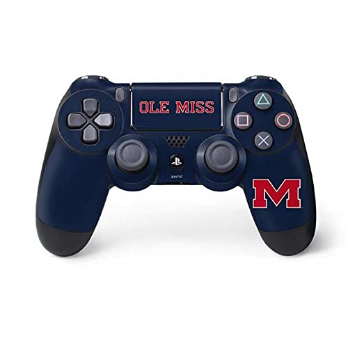 Skinit Decal Gaming Skin Compatible with PS4 Controller - Officially Licensed University of Mississippi Ole Miss Blue Design