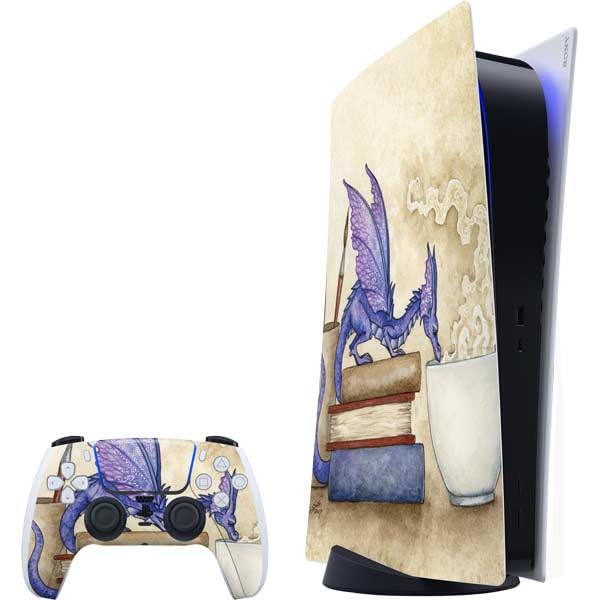 Skinit Decal Gaming Skin Compatible with PS5 Bundle - Officially Licensed Whats in Here Coffee Dragon by Amy Brown Design