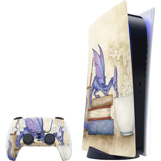 Skinit Decal Gaming Skin Compatible with PS5 Bundle - Officially Licensed Whats in Here Coffee Dragon by Amy Brown Design