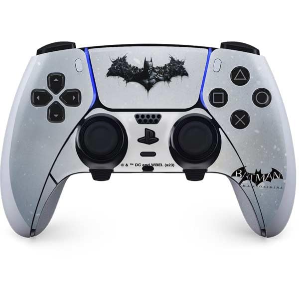 Skinit Decal Gaming Skin Compatible with PS5 DualSense Edge Pro Controller - Officially Licensed DC Comics Arkham Origins Arkham Logo Design