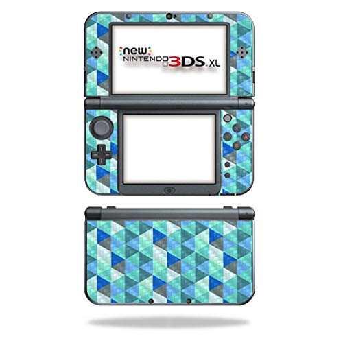 MightySkins Carbon Fiber Skin for Nintendo New 3DS XL (2015) - Blue Kaleidoscope | Protective  Durable Textured Carbon Fiber Finish | Easy to Apply  Remove  and Change Styles | Made in The USA