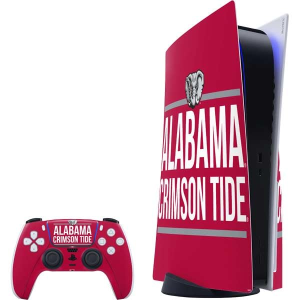 Skinit Decal Gaming Skin Compatible with PS5 Bundle - Officially Licensed University of Alabama Crimson Tide Design