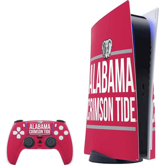 Skinit Decal Gaming Skin Compatible with PS5 Bundle - Officially Licensed University of Alabama Crimson Tide Design