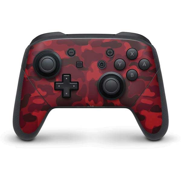 Skinit Decal Gaming Skin Compatible with Nintendo Switch Pro Controller - Red Street Camo Design