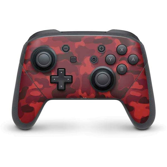Skinit Decal Gaming Skin Compatible with Nintendo Switch Pro Controller - Red Street Camo Design