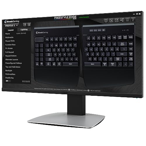 KINESIS Freestyle Edge RGB Split Mechanical Keyboard - MX Blue, Plastic, RGB Lighting, Model KB975-BLU