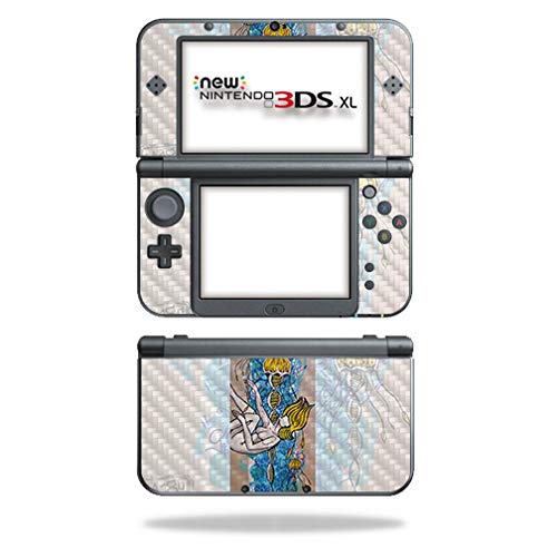 MightySkins Carbon Fiber Skin for Nintendo New 3DS XL (2015) - Fall Into Place | Protective  Durable Textured Carbon Fiber Finish | Easy to Apply  Remove  and Change Styles | Made in The USA