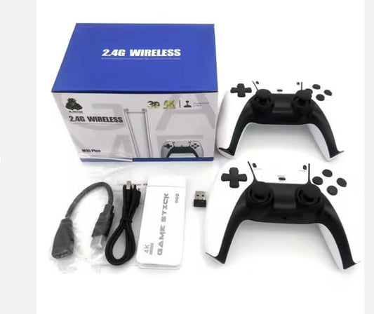 2.4G Wireless Game Controller Set, Dual Gamepad with USB Receiver, White and Black, Classic Game Console Support, 10 Simulator C