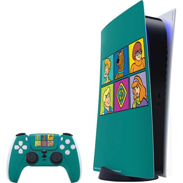 Skinit Decal Gaming Skin Compatible with PS5 Bundle - Officially Licensed Scooby Doo Scooby-Doo Crew Design