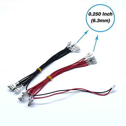 Arcity Arcade Cable Wire LED Button Power Cable Daisy Chain 0.250 Inch (6.3mm) for USB Encoder, MAME, Raspberry Pi, PC - Model HY-PJ099-2
