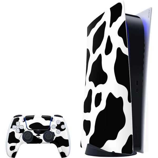 Skinit Decal Gaming Skin Compatible with PS5 Bundle - Cow Print Design