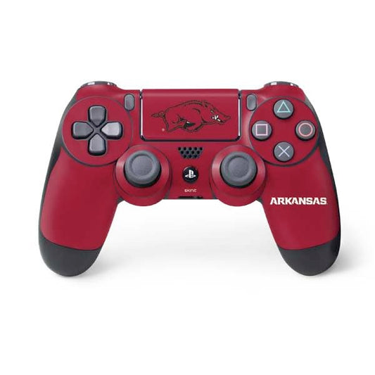 Skinit Decal Gaming Skin Compatible with PS4 Controller - Officially Licensed University of Arkansas-Fayetteville Razorbacks Red Logo Design