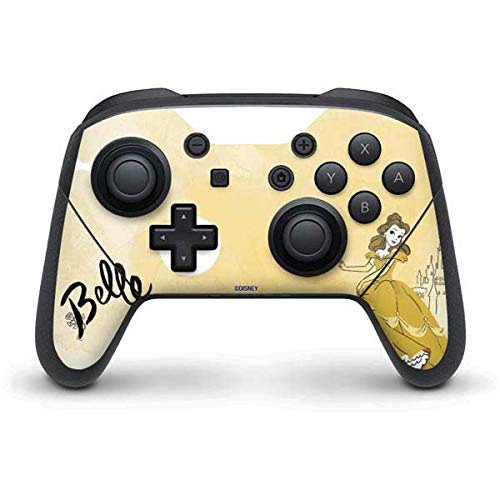 Skinit Decal Gaming Skin Compatible with Nintendo Switch Pro Controller - Officially Licensed Disney Princess Belle Art Design