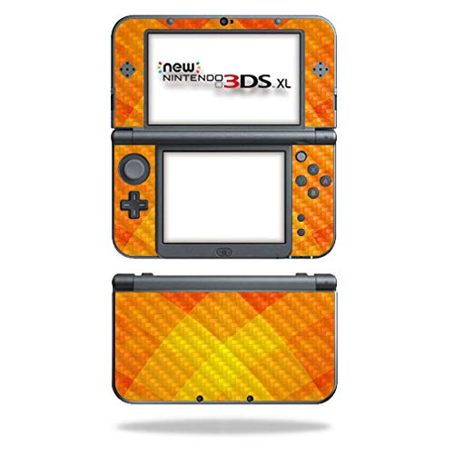 MightySkins Carbon Fiber Skin for Nintendo New 3DS XL (2015) - Orange Texture | Protective  Durable Textured Carbon Fiber Finish | Easy to Apply  Remove  and Change Styles | Made in The USA