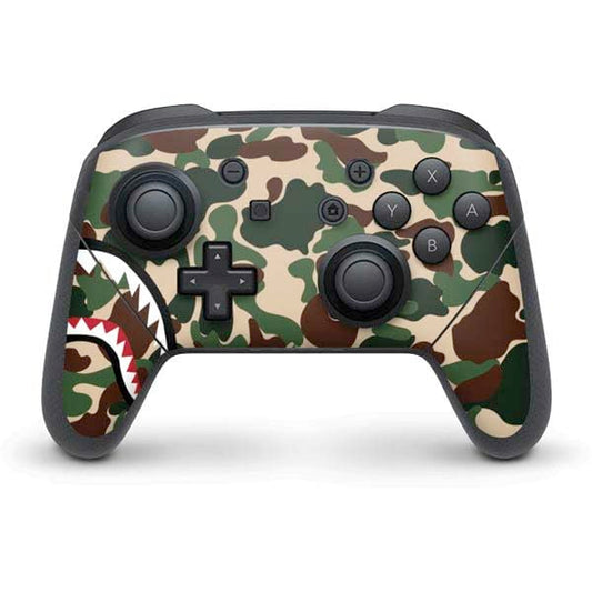 Skinit Decal Gaming Skin Compatible with Nintendo Switch Pro Controller - Shark Teeth Street Camo Design