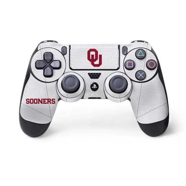 Skinit Decal Gaming Skin Compatible with PS4 Controller - Officially Licensed University of Oklahoma White Jersey Design