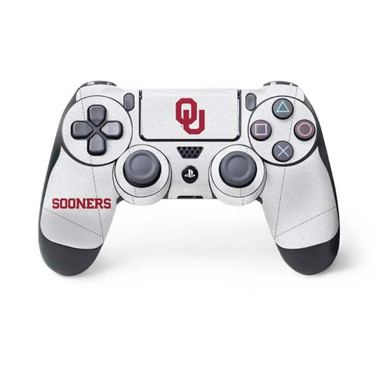 Skinit Decal Gaming Skin Compatible with PS4 Controller - Officially Licensed University of Oklahoma White Jersey Design