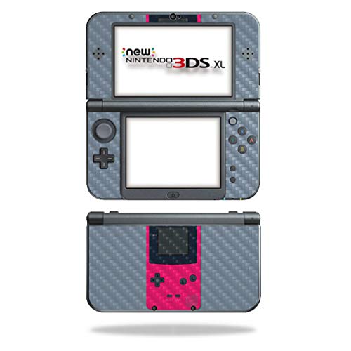 MightySkins Carbon Fiber Skin for Nintendo New 3DS XL (2015) - Game Kid Pink | Protective  Durable Textured Carbon Fiber Finish | Easy to Apply  Remove  and Change Styles | Made in The USA
