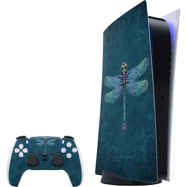 Skinit Decal Gaming Skin Compatible with PS5 Bundle - Officially Licensed Mystical Dragonfly by Brigid Ashwood Design