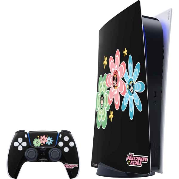 Skinit Decal Gaming Skin Compatible with PS5 Digital Edition Bundle - Officially Licensed Cartoon Network Powerpuff Girls Flowers Design
