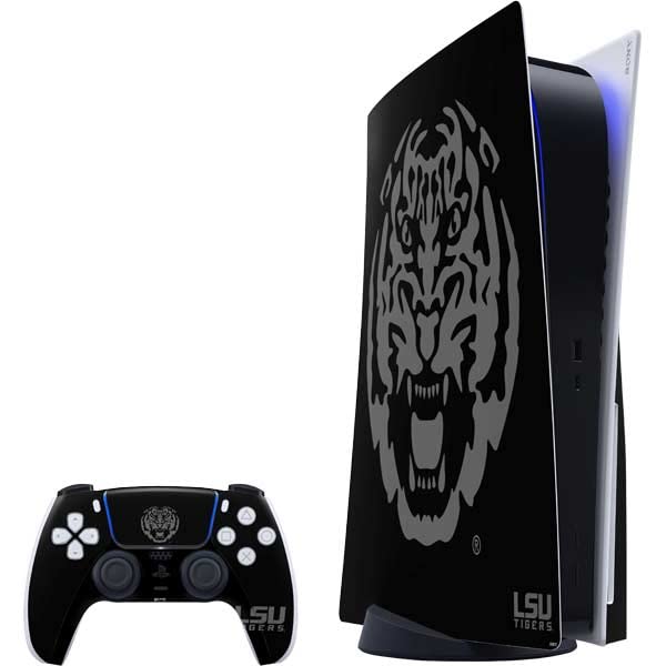 Skinit Decal Gaming Skin Compatible with PS5 Bundle - Officially Licensed LSU Geaux Tigers Design