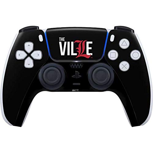 Skinit Decal Gaming Skin Compatible with PS5 Controller - Officially Licensed University of Louisville Black Background Design