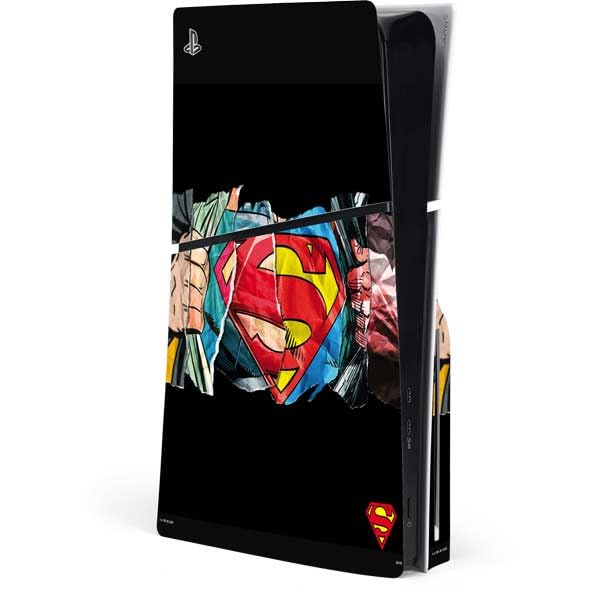 Skinit Decal Gaming Skin Compatible with PS5 Slim Disk Console - Officially Licensed DC Comics Superman Shield Design