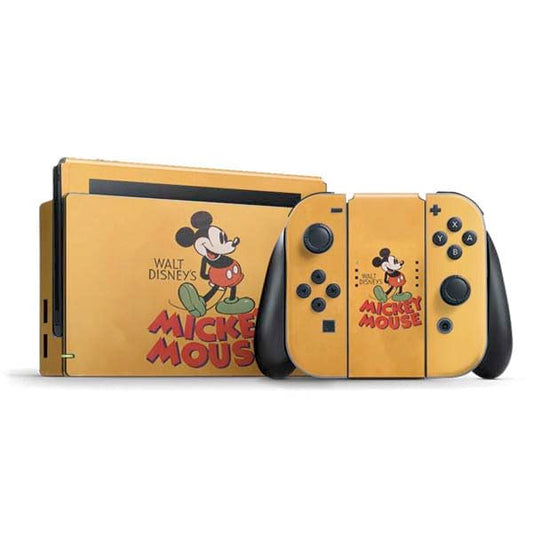 Skinit Decal Gaming Skin Compatible with Nintendo Switch Bundle - Officially Licensed Disney Mickey Mouse Walt Disney Classic Character Design