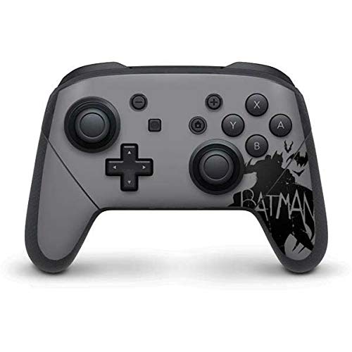 Skinit Decal Gaming Skin Compatible with Nintendo Switch Pro Controller - Officially Licensed DC Comics Batman Silhouette Art Design