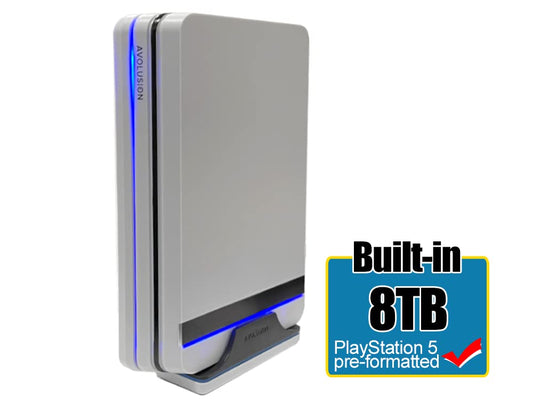 Avolusion PRO-X 8TB USB 3.0 External Gaming Hard Drive for PS5/PS4 - White, Plastic/PVC