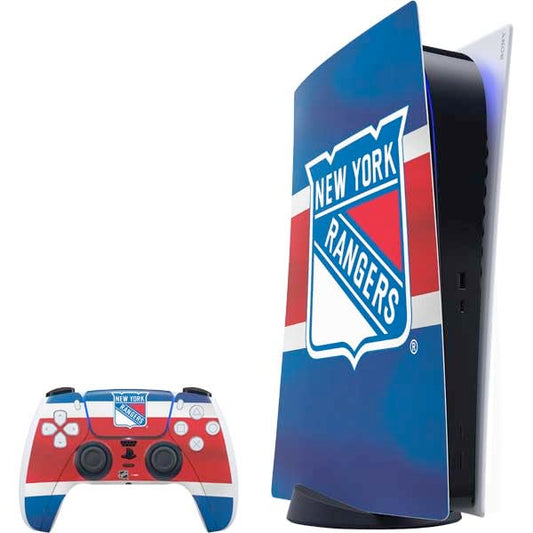 Skinit Decal Gaming Skin Compatible with PS5 Bundle - Officially Licensed NHL New York Rangers Jersey Design