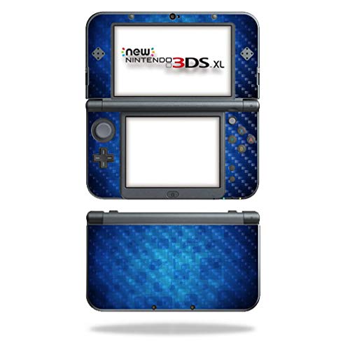 MightySkins Carbon Fiber Skin for Nintendo New 3DS XL (2015) - Blue Retro | Protective  Durable Textured Carbon Fiber Finish | Easy to Apply  Remove  and Change Styles | Made in The USA