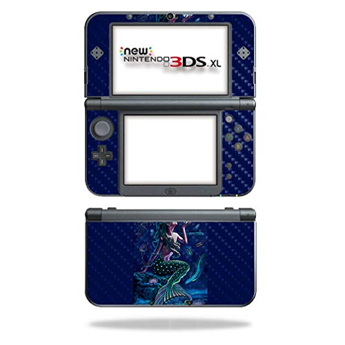 MightySkins Carbon Fiber Skin for Nintendo New 3DS XL (2015) - Luminous Mermaid | Protective  Durable Textured Carbon Fiber Finish | Easy to Apply  Remove  and Change Styles | Made in The USA