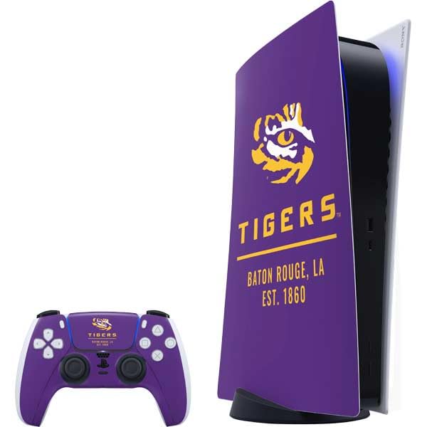 Skinit Decal Gaming Skin Compatible with PS5 Bundle - Officially Licensed LSU Tigers Baton Rouge Design