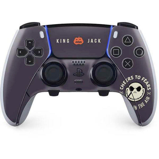 Skinit Decal Gaming Skin Compatible with PS5 DualSense Edge Pro Controller - Officially Licensed Disney The Nightmare Before Christmas Cheers to Fears Design