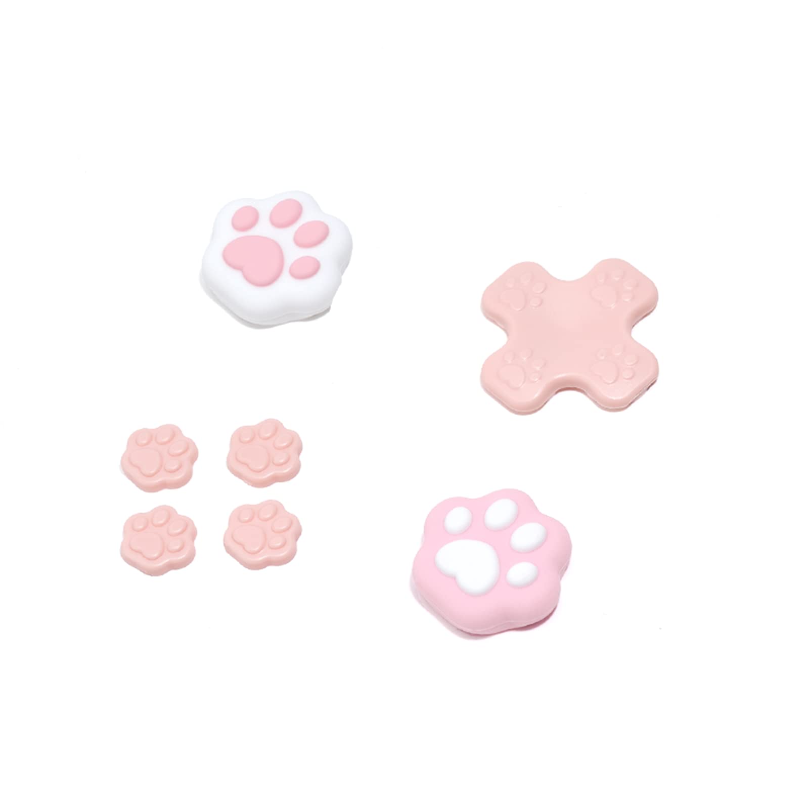 GeekShare Cat Paw Joystick Cover Caps Set - Pink, Compatible with Nintendo Switch/OLED