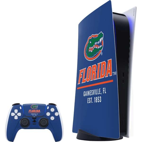 Skinit Decal Gaming Skin Compatible with PS5 Bundle - Officially Licensed University of Florida Gainesville Est 1853 Blue Design