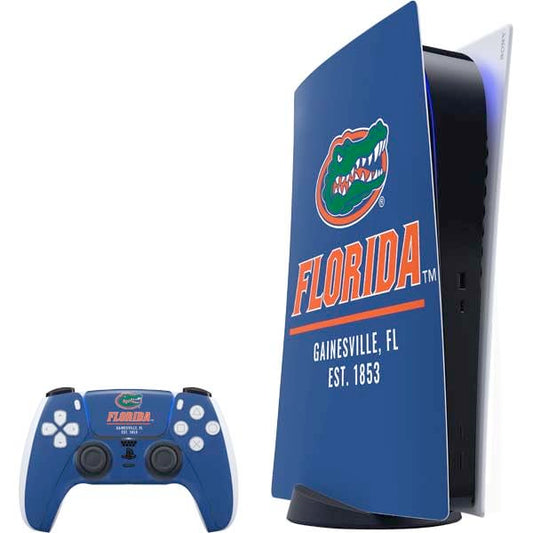 Skinit Decal Gaming Skin Compatible with PS5 Bundle - Officially Licensed University of Florida Gainesville Est 1853 Blue Design