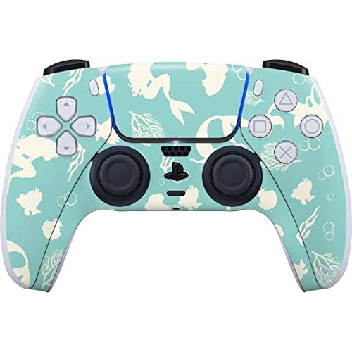 Skinit Decal Gaming Skin Compatible with PS5 Controller - Officially Licensed Disney The Little Mermaid Character Silhouette Pattern Design