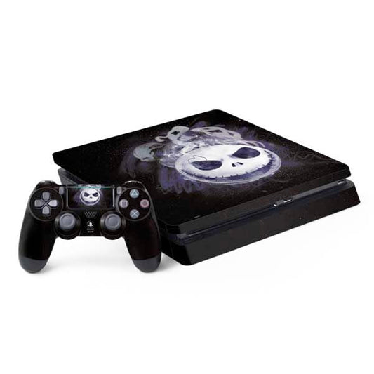 Skinit Decal Gaming Skin Compatible with PS4 Slim Bundle - Officially Licensed Disney The Nightmare Before Christmas Jack Skellington Face Art Design