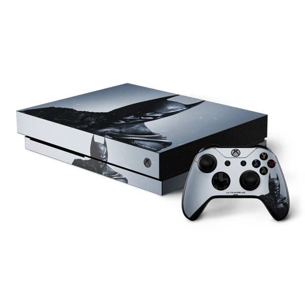Skinit Decal Gaming Skin Compatible with Xbox One X Console and Controller Bundle - Officially Licensed Warner Bros Batman Arkham Design