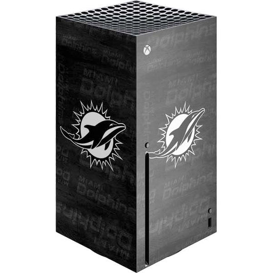 Skinit Decal Gaming Skin Compatible with Xbox Series X Console - Officially Licensed NFL Miami Dolphins Black & White Design