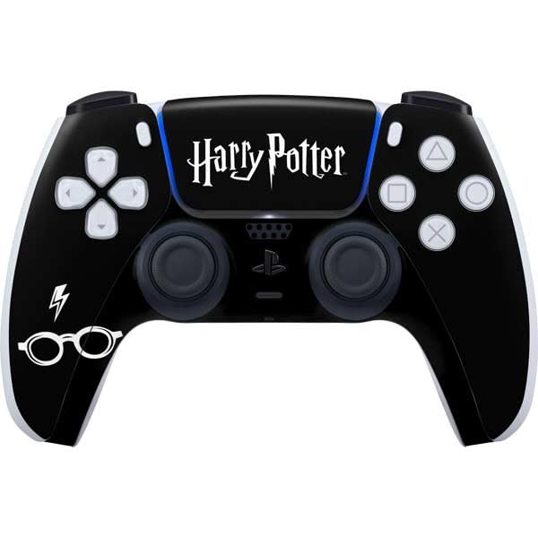 Skinit Decal Gaming Skin Compatible with PS5 Controller - Officially Licensed Wizarding World Harry Potter Scar and Glasses Design