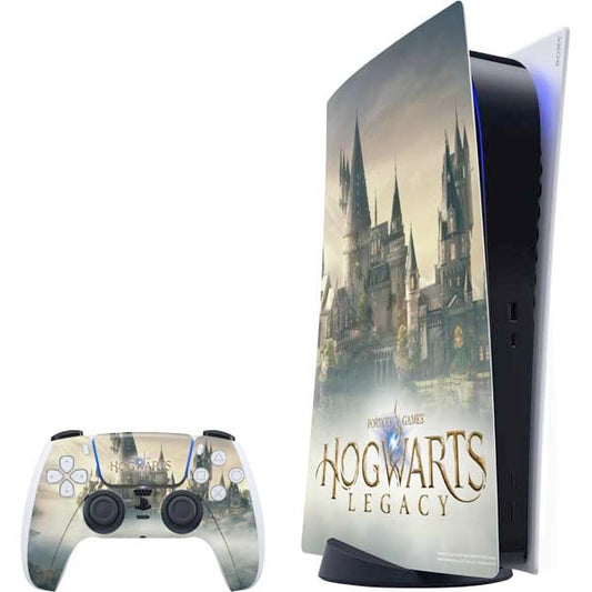Skinit Decal Gaming Skin Compatible with PS5 Bundle - Officially Licensed Wizarding World Hogwarts Legacy Main Poster Design